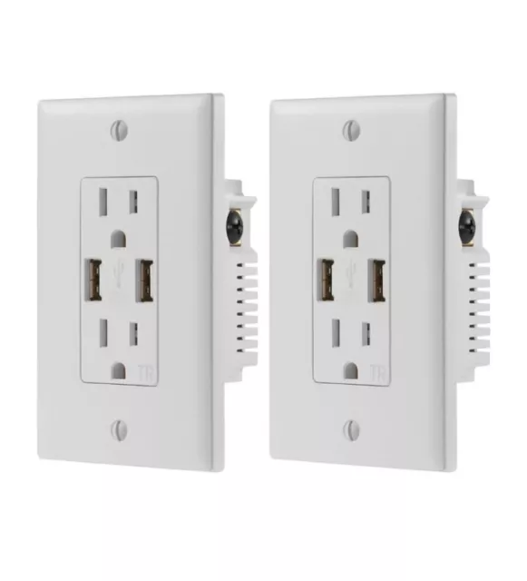 Dynex Dx-hw24a182p toma de pared USB 2.4A paquete de 2 - blanca totalmente nueva en caja