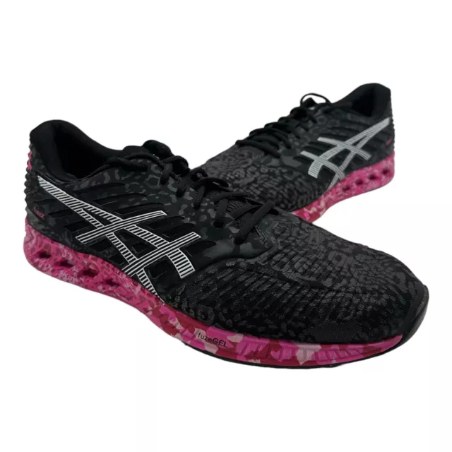 Men's Asics fuzeX T6J2N Black/Pink Breast Cancer Awareness Running Shoes Size 14