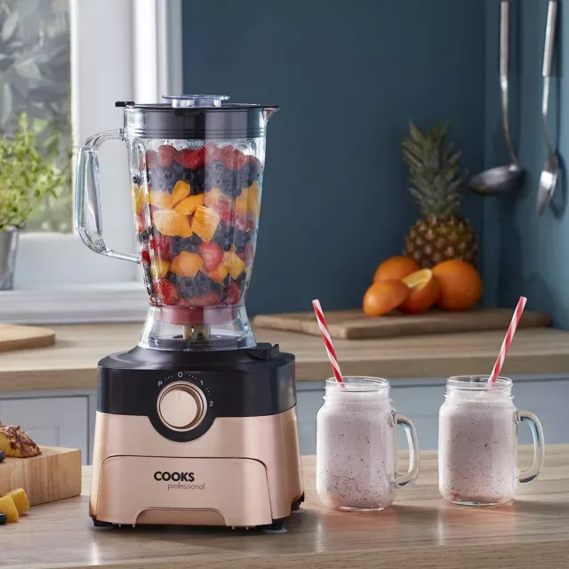 COOKS Food Processor Blender Multifunctional Chopper 1000 W Black Rose Gold