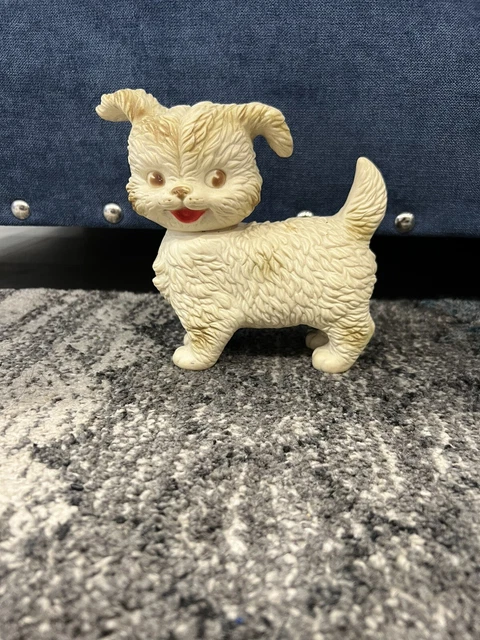 Vintage 1960s Edward Mobley Arrow Rubber 6” Dog Puppy Squeak Toy For Baby