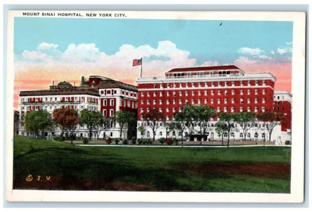 c1920 Mount Sinai Hospital Exterior Building New York City New York NY Postcard