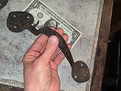 Early 9 1/2" Antique Hand Wrought American Iron Door Handle