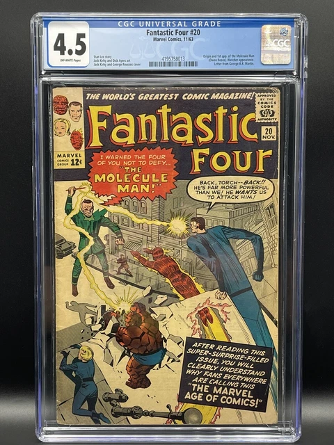 Fantastic Four #20 cgc 4.5 ow pages, 1st Molecule Man