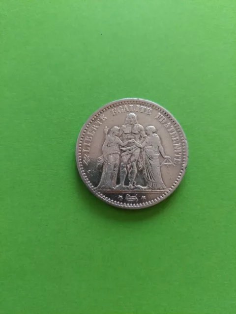 Pièce 5 Fr Argent Hercule / 1875 A