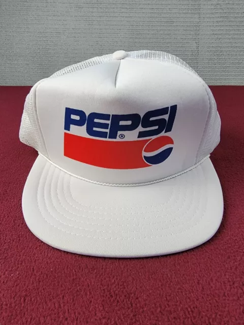 Pepsi hat snapback ball cap adjustable size mesh back foam softdrink pop vintage