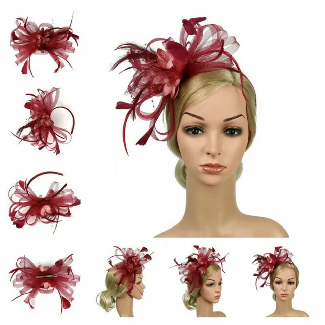 Fascinators Hat Feather Flower Headwear Fashion Women Wedding Party Bridal Tiara