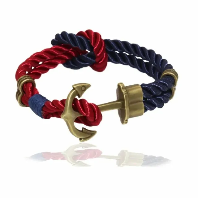 Handmade Multilayer Rope Cord Wristband Anchor Bangle Mens Womens Bracelet #B184