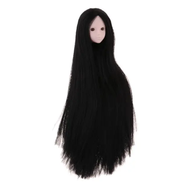Doll Head with Long Straight Hair, DIY Accessories For 12inch Dolls, For 1/6 BJD