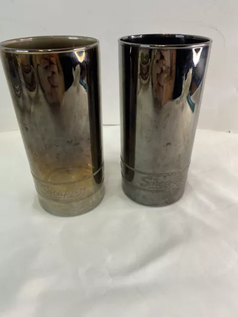 Pair of SnapOn Tools Chrome Socket Highball Beer Glasses Cup SFS141 7/16" Socket