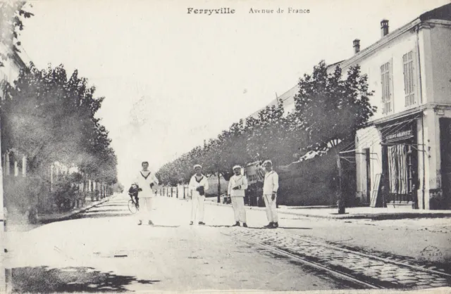 Matelots Avenue de France FERRYVILLE Tunisie Carte Postale Ancienne Édition E.C.