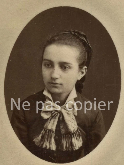 Photo Vintage CDV Portrait De Femme Odessa 1865 - Tirage Albuminé Original 6.5x10.5 Cm