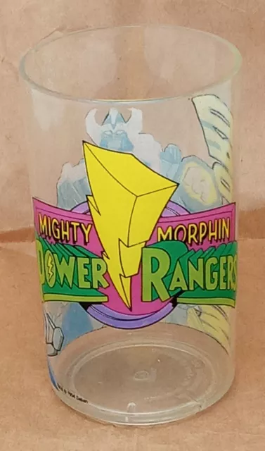 Mighty Morphin Power Rangers 1994 Plastic Megazord child's drinking cup glass