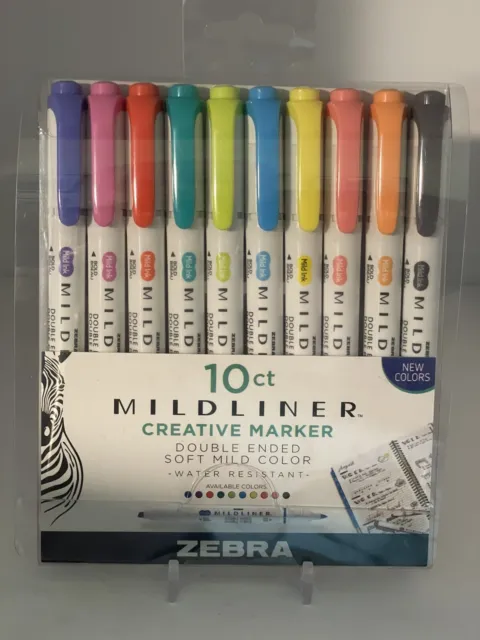 10pk Zebra Pen Mildliner Double Ended Highlighter Broad & Fine Friendly Assorted