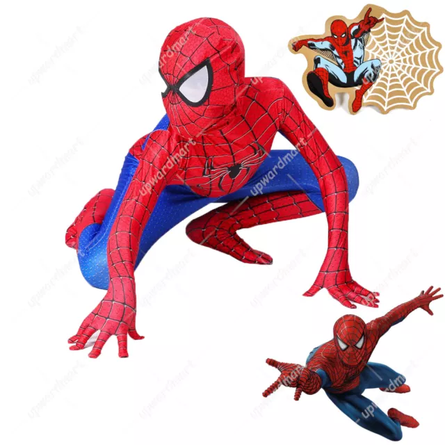 Kids Boy's Cosplay Spiderman Fancy Dress Party Costume Clothes Jumpsuit 3-12 Age