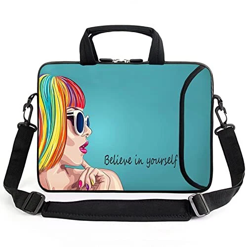 AMARY 13" 13.3" Laptop Sleeve chromebook case Adjustable Shoulder Strap with ...