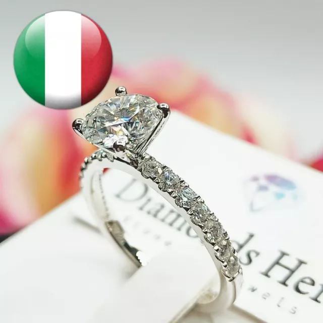 Anello solitario Diamante in Moissanite certificato 1.5ct D VVS1 ring diamond