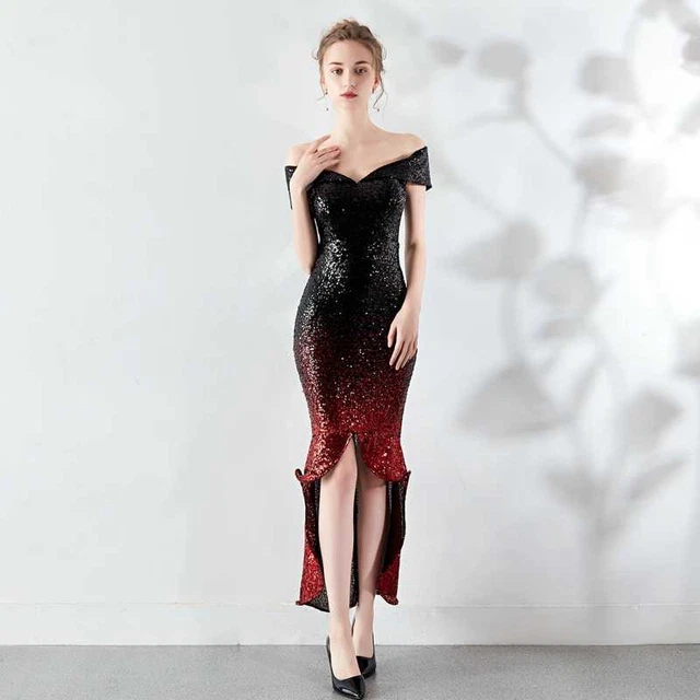  Abito corto da sera cerimonia donna con paillettes vestito da cocktail e festa 