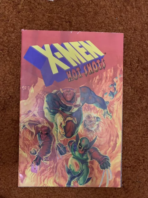X-men Marvel Comics, 3 comics and Poster book lot, 1993-1996 carded & UV sleeved 2