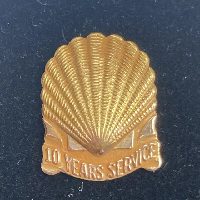 Original  Shell Oil ~ 10 Year Service Tie Tack/Pin ~ 10K Solid Gold 1974