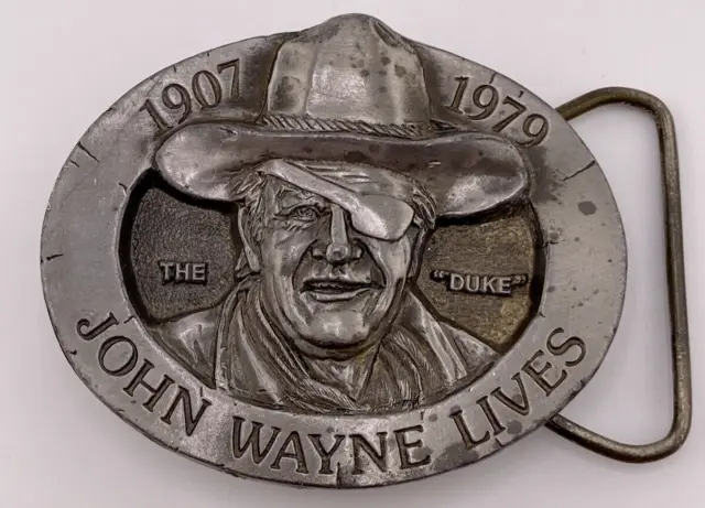 1907-1979 John Wayne Lives "The Duke" Buckles of America 3" Oval Belt Buckle 2