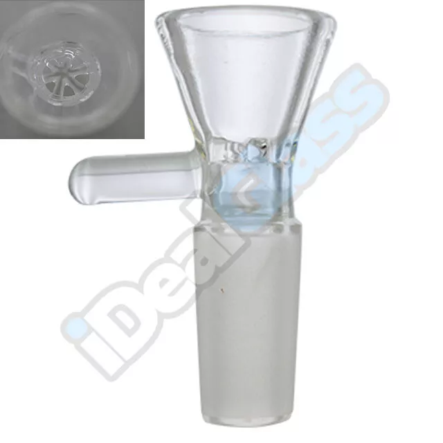 Lab Glass Clear Funnel Handle Daisy Screen Hand Blown Bowl Gog 14mm 18mm
