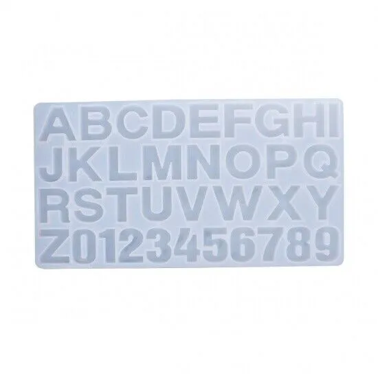 Silikon Gießform Alphabet Buchstaben Zahlen Resin Epoxid Harz Silikonform DIY