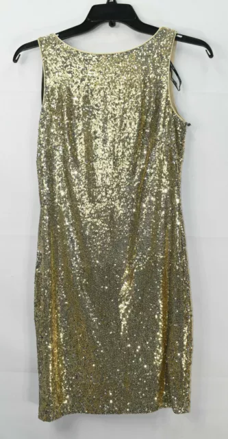 Vince Camuto Women's Sequinned Cowl-Back Party Dress, Beige,Size 10,$178,*Defect