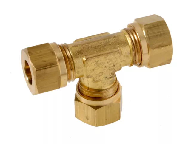 Equal Tee Brass Compression Fittings for Metric Outside Diameter Tubes