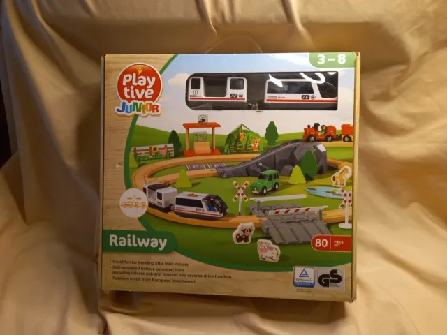 Playtive Renewable Energy Train Set - 35 piece set 🚙🛤️WOODEN TOYS  New!!!🇩🇪