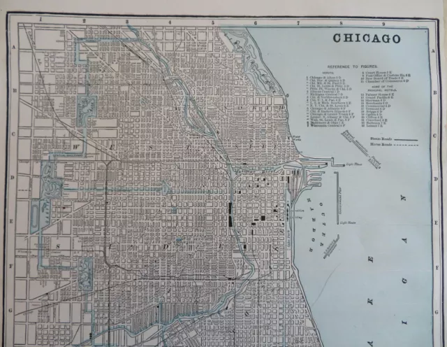 Chicago Illinois City Plan Transit Routes 1891 Balch detailed state map 2