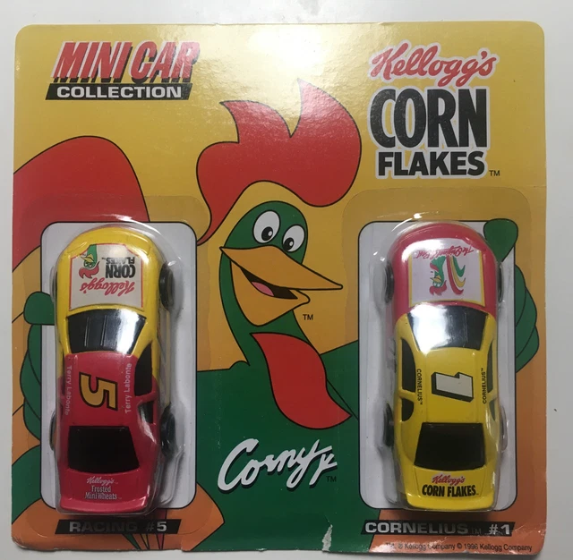 VINTAGE 1996 KELLOGGS Corn Flakes NASCAR Mini Cars Cornelius 1 and