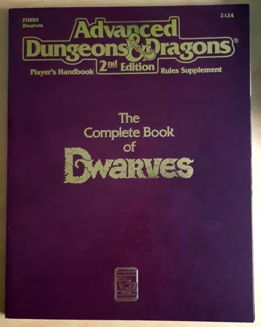 Complete Book of Dwarves (1991) Jim Bambra TSR AD&D 2nd Edition EXCELLENT CONDN