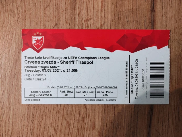 BILLET BASTIA FRANCE v BENFICA portugal 16/09 1997 football uefa cup