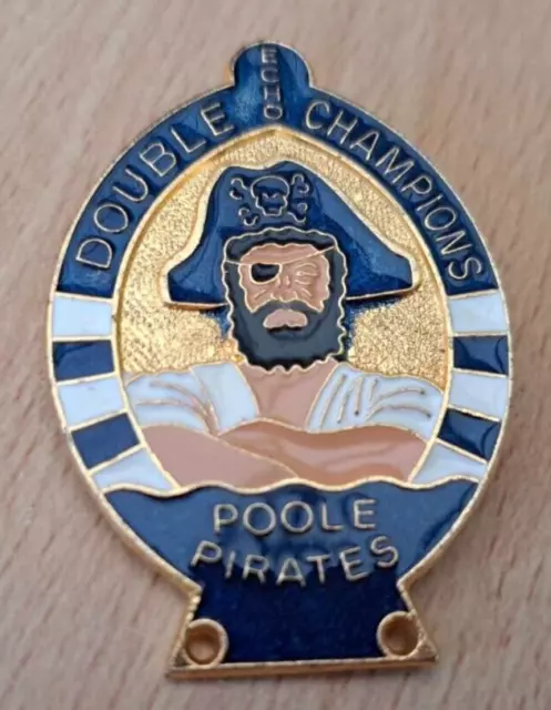 Poole Pirates Speedway Metal Badge  - Gold Metal