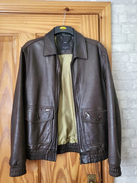 Ted baker deals leather bomber jacket