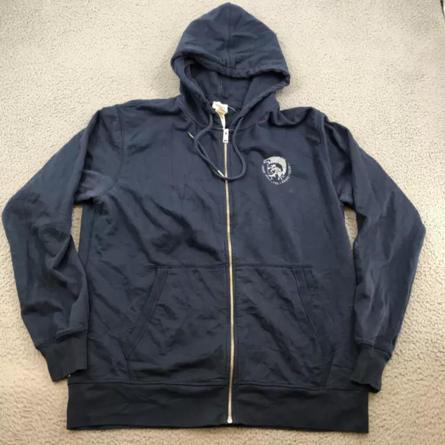 Diesel Sweater Adult XL Blue Graphic Logo Full Zip Hoodie 45052