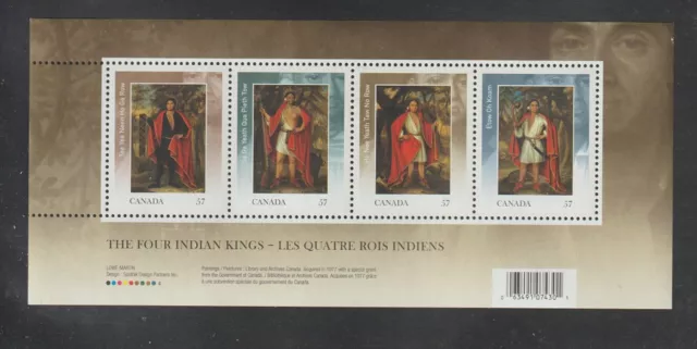 Canada Scott Unitrade 2383b $2.28 Souvenir Sheet Four Indian Kings MNH F - VF