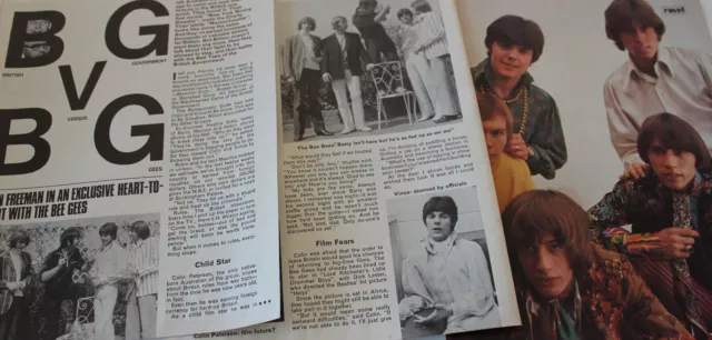 BEE GEES article/clippings from RAVE magazine. BARRY, ROBIN & MAURICE GIBB.