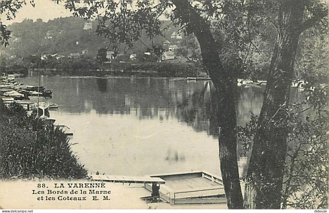Tirage Albuminé Vintage 'Vue De La Marne à La Varenne' - Circa 1890 - Format 12x17 Cm