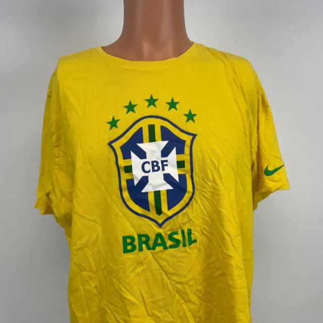 Nike Brazil National Soccer Team Logo T Shirt Football Size XL
