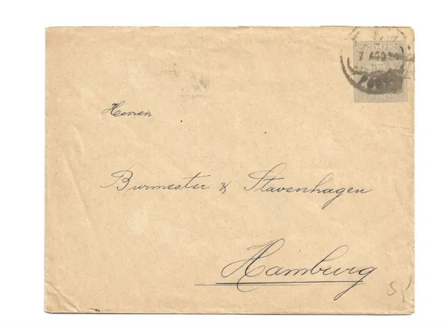 Briefmarken, Ganzsache Portugal nach Deutschland-Hamburg-Freihafen 1894