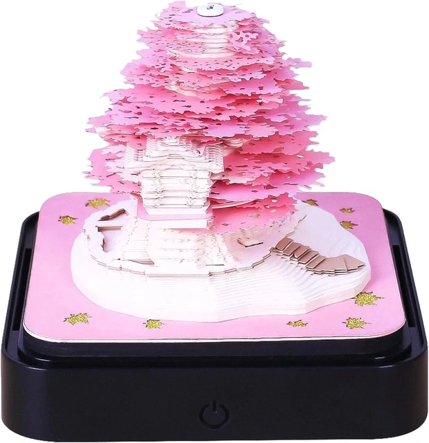 TIME PIECE CALENDAR 2024 3D Calendar Memo Pad with LED Lights Desk