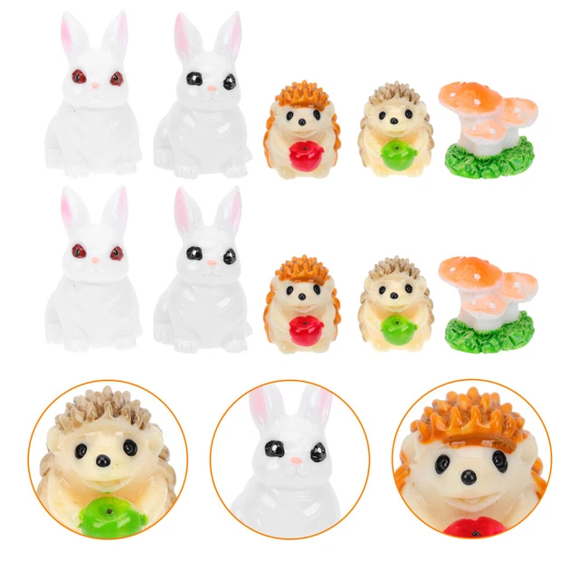 10 Pcs Miniature Micro Landscape Rabbit Terrarium Decor Animal