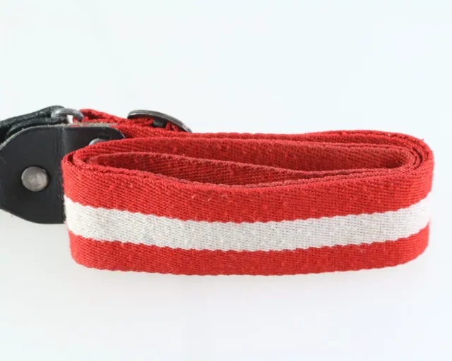 Cintura Fotocamera Tracolla Carrying Cinghia Stretto IN Rosso Bianco Universal