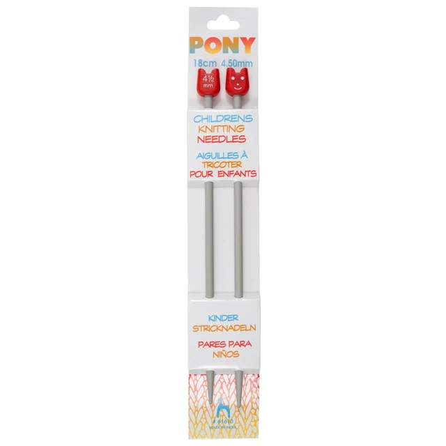 Agujas de punto de un solo extremo para niños: Aluminio: 4.5mm - 18cm - P61610