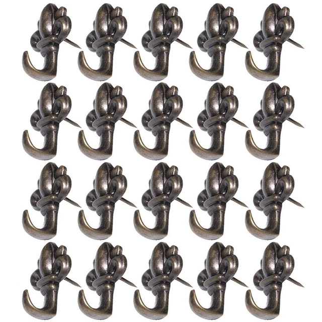 Pack of 20 Zinc Alloy Flower Shape Push Pin Hangers Hook Pin Wall Hooks (Bronze)