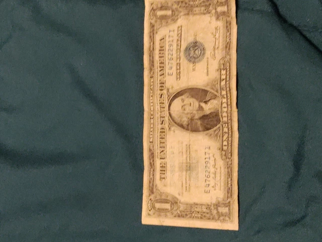 1 - One Dollar Silver Certificate 1935E Series Blue Seal Without In God We Trust