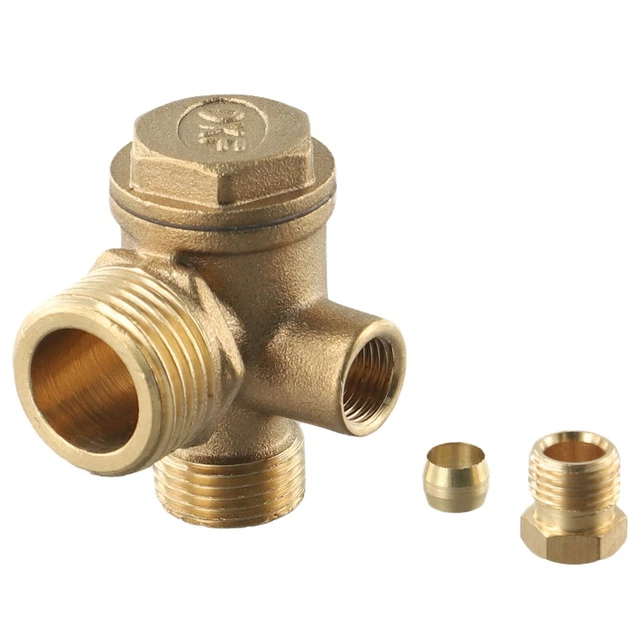 Clapet Anti-retour à 3 Voies Pour Compresseur D’air – En Laiton, Filetage Mâle 10x16x20 – Remplacement Haute Performance - 10