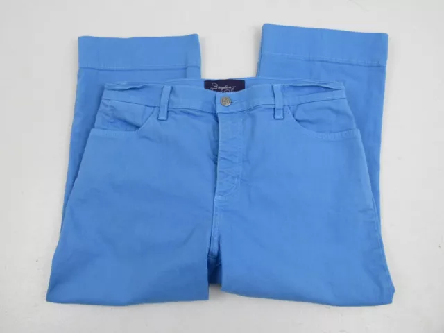 NYDJ Mid-Rise Cropped-Leg Women's Size 10 Blue Cotton Denim Jeans