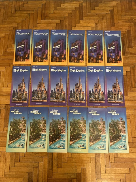 WDW MAP GUIDE water parks Magic Kingdom Hollywood Studios Walt Disney ...